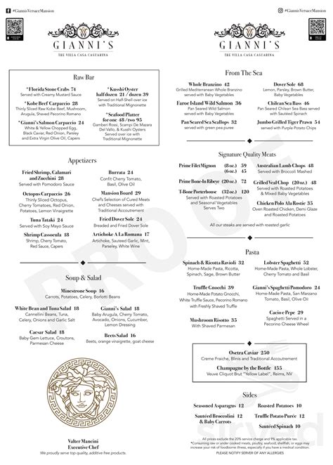 gianni versace ristorante|versace mansion menu.